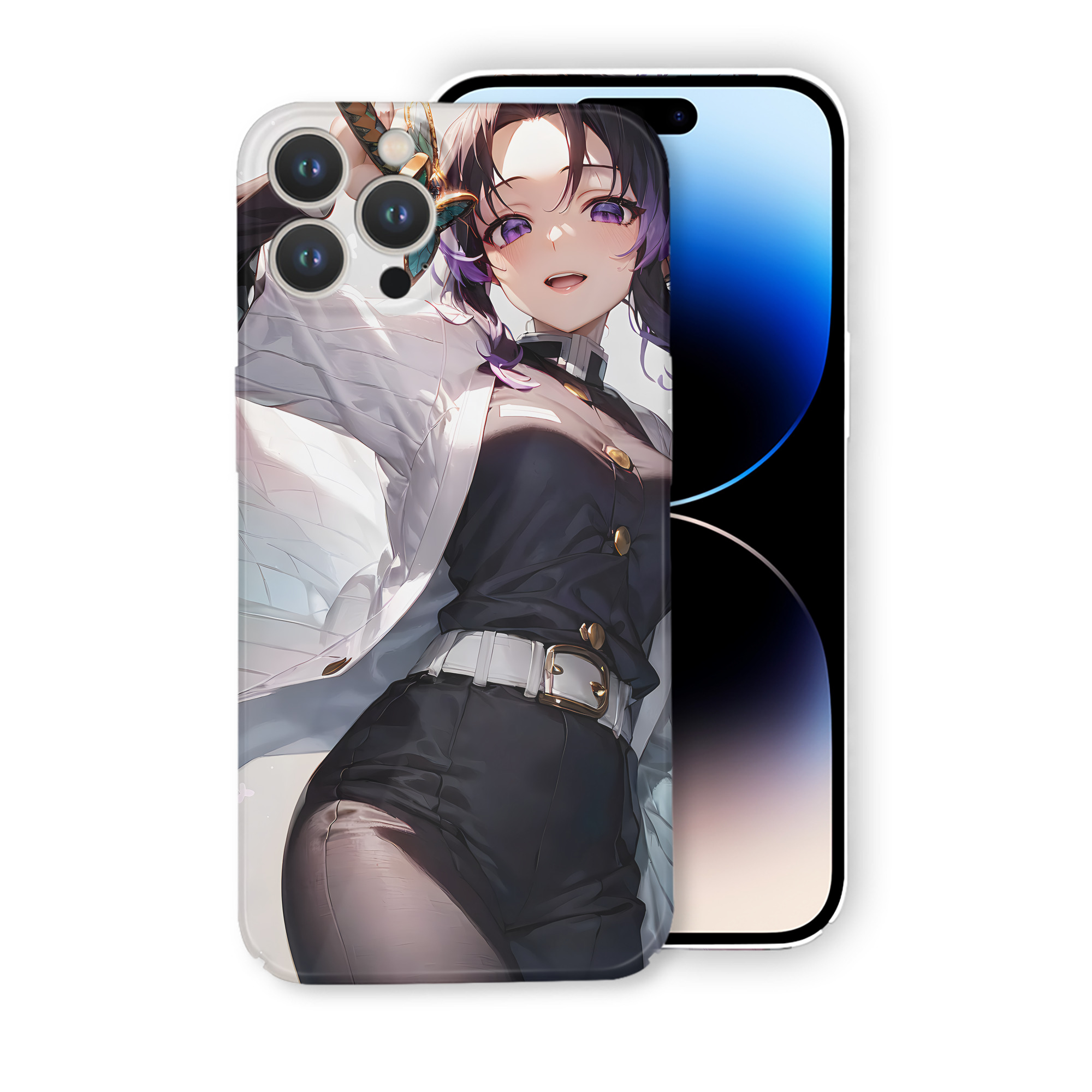 （画像用） 鬼滅の刃（きめつのやいば）蟲柱-胡蝶 しのぶ／こちょう しのぶ Kochou Shinobu 【iPhone 14シリーズ対応】ハードケース